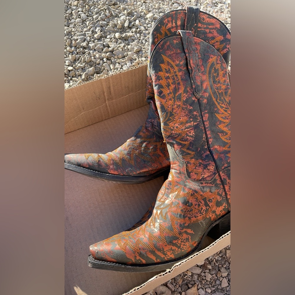 Dan Post Orange and Black dress Boots